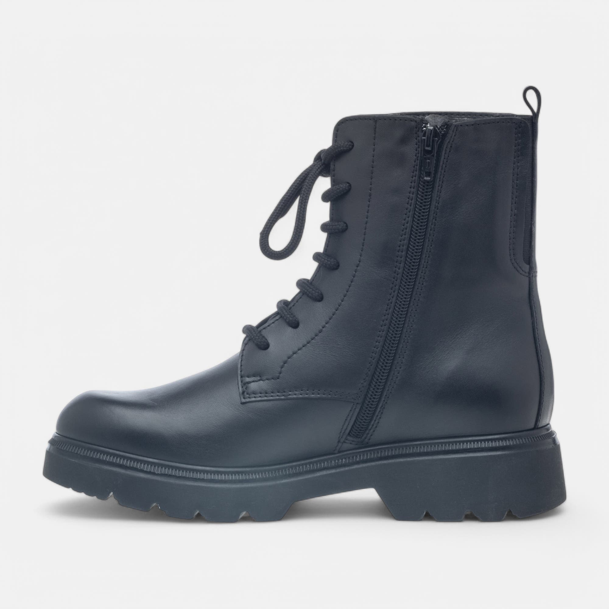 Bottines à lacets Femme en cuir noir