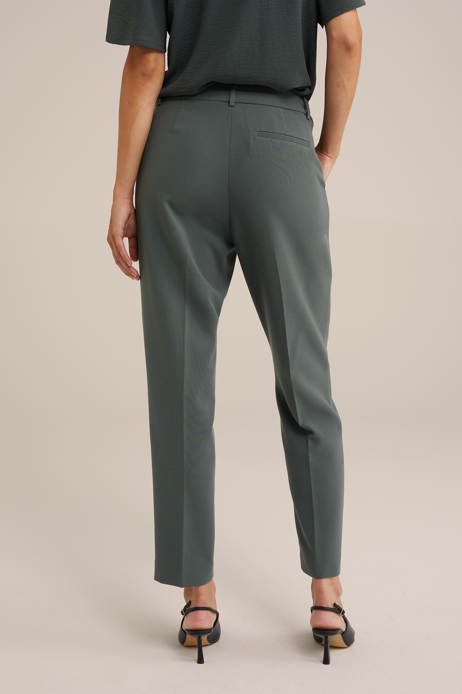 slim fit pantalon WE Fashion Zeegroen