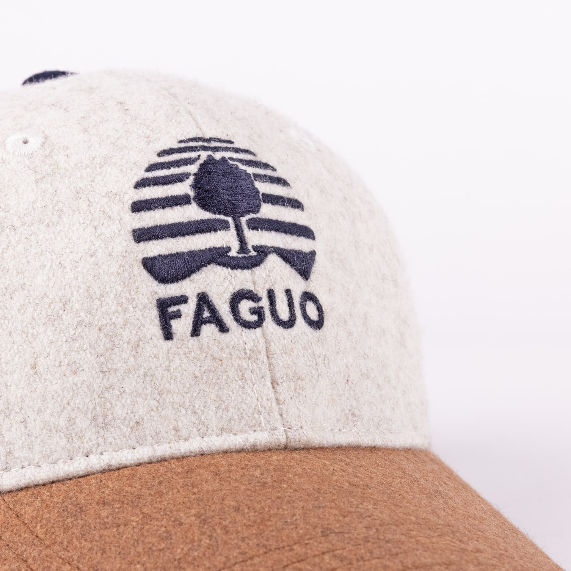 Casquette bleu marine & camel laine et polyester - modèle Cap trucker