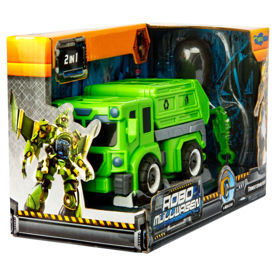 Transformierbarer Roboter Müllwagen LKW Spielzeugauto Fahrzeug Laster