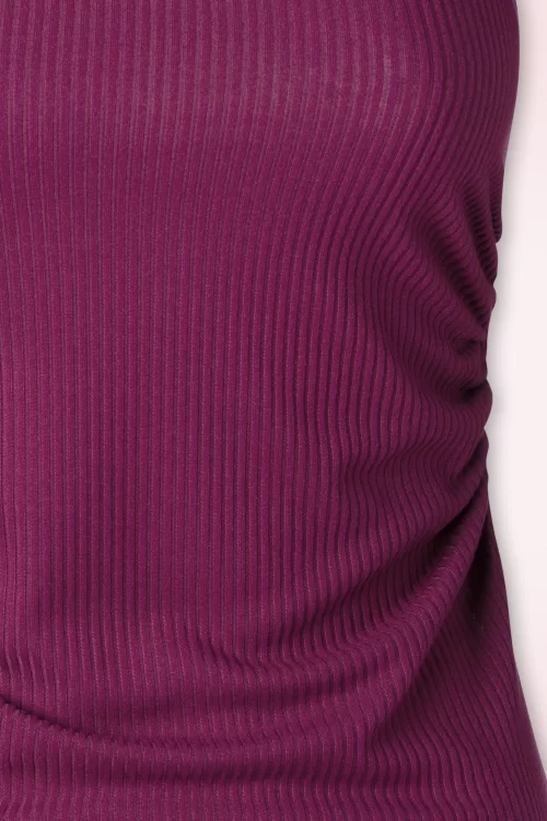 Vintage Chic for Topvintage Lila rib top in bessenpaars