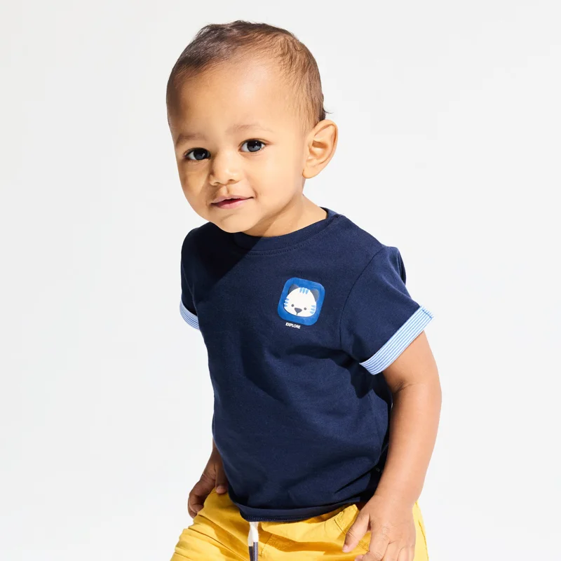 T-shirt à motif bleu bébé garçon Bleu