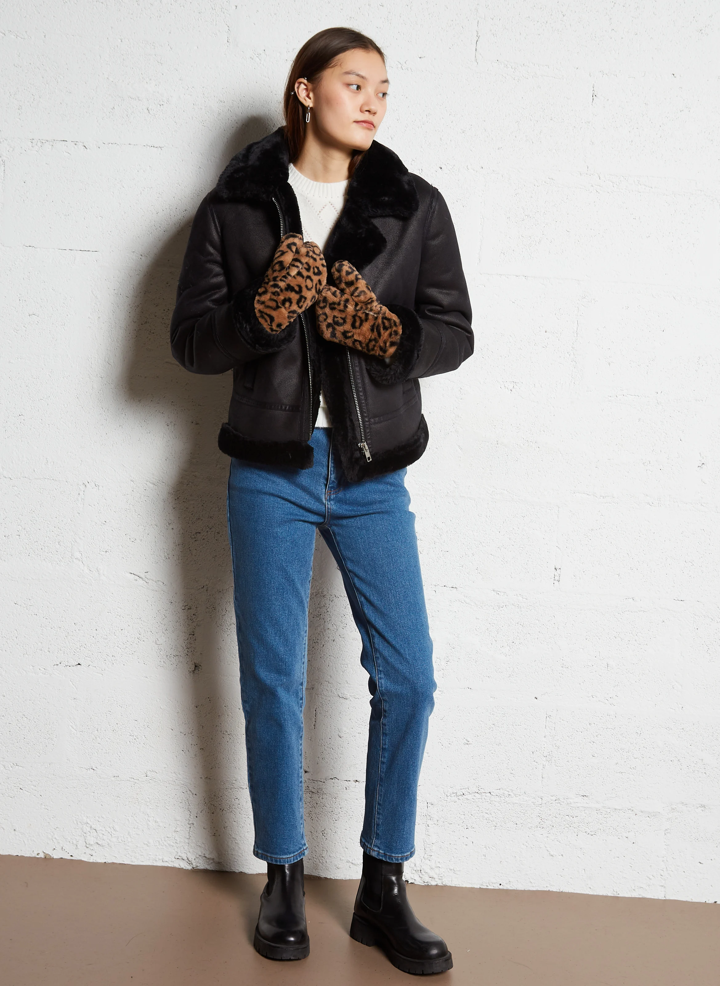 MALVINO - Manteau court col classique | Noir