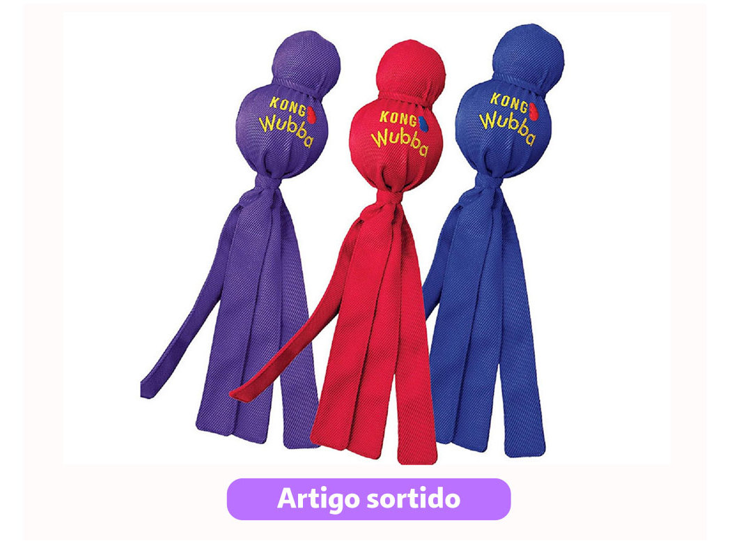 BRINQUEDO PARA CÃO KONG WUBBA TAMANHO S CORES SORTIDAS