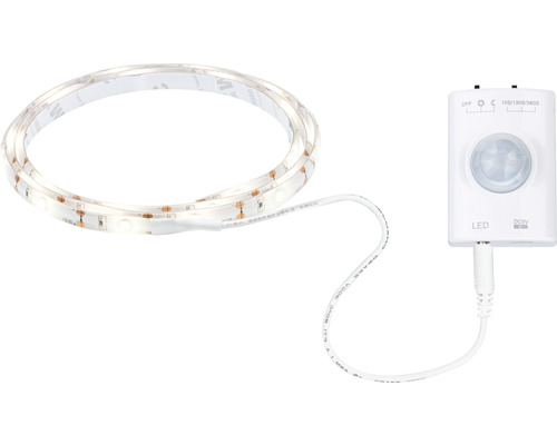 Sensor LED-strip 1,4W 156 lm 3000K 20 LED's 1,0 m met bewegingsmelder, op batterijen 5V