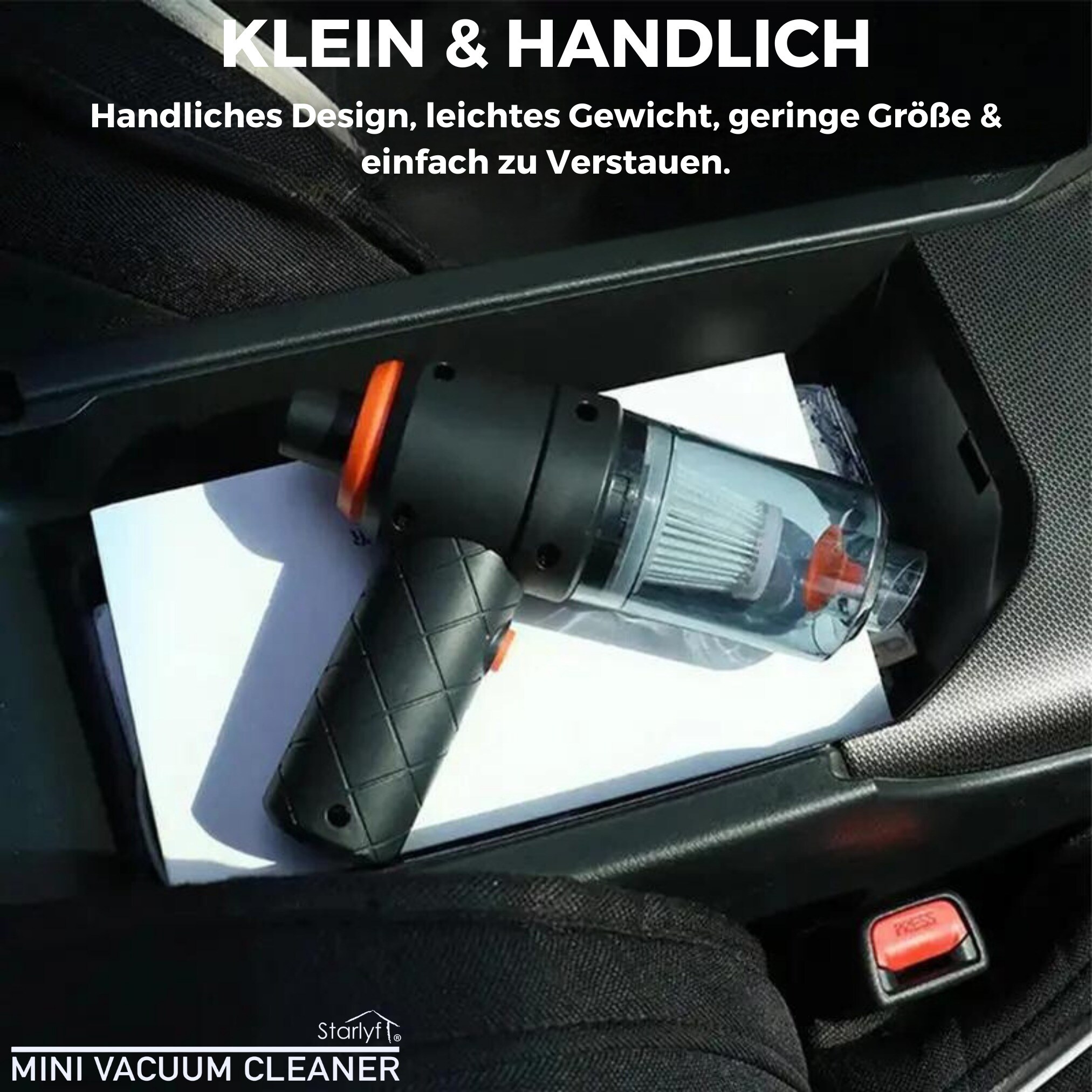 Starlyf® Akku Handstaubsauger, beutellos, 2in1 Staubsauger mit Gebläse Mini Vacuum Cleaner