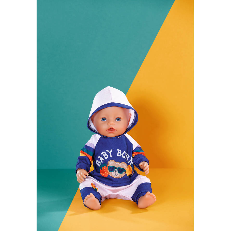 BABY born joggingpak - 43 cm - blauw