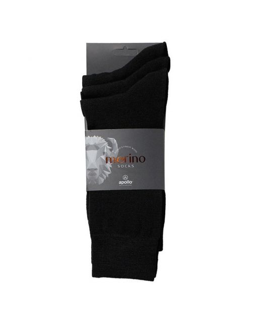 Apollo Sokken Wol 3-Pack Zwart - Sokken
