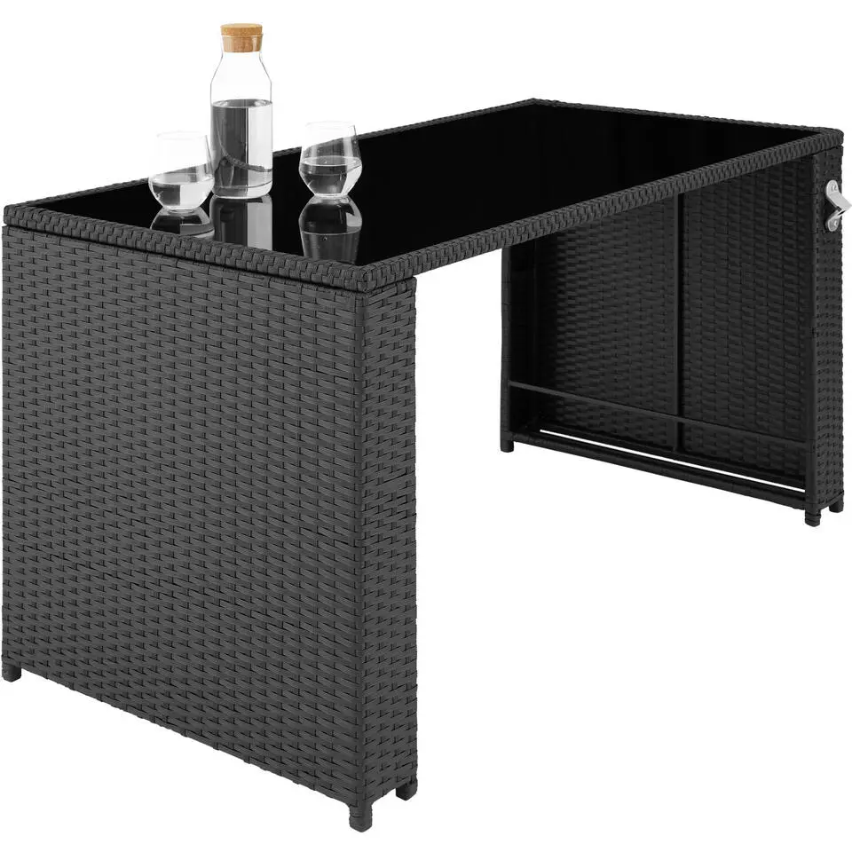 tectake Wicker tuinset Palermo 2 2 1 - Zwart / Grijs