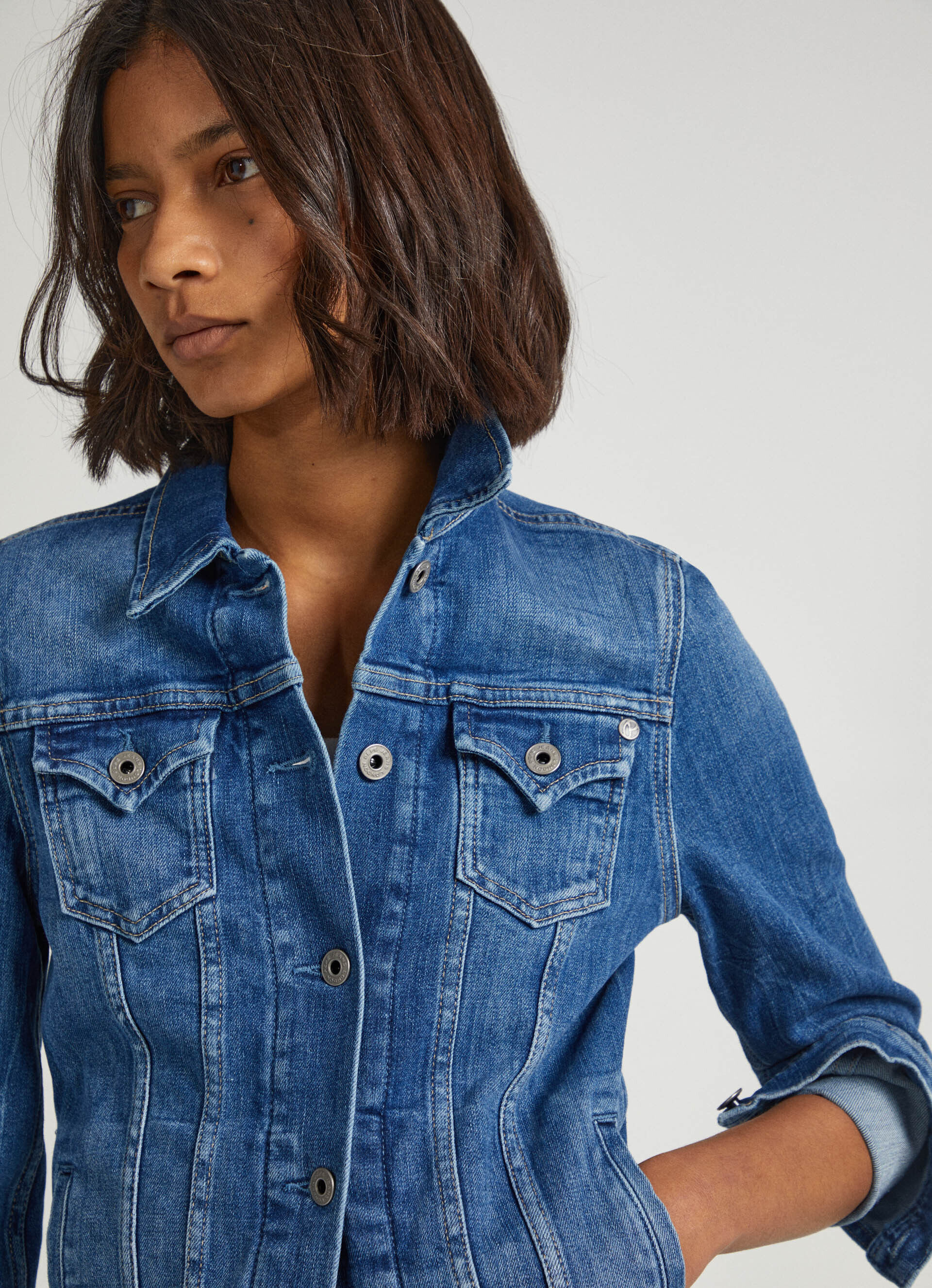 JAQUETA JEANS SLIM FIT - jeans
