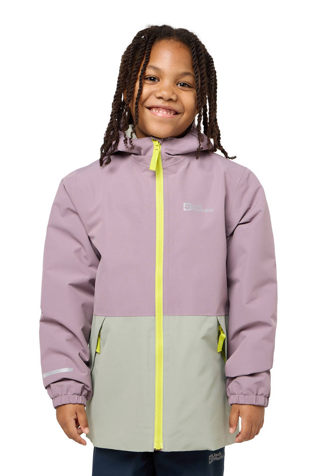 Jack Wolfskin jas Snowy Days roze/grijs