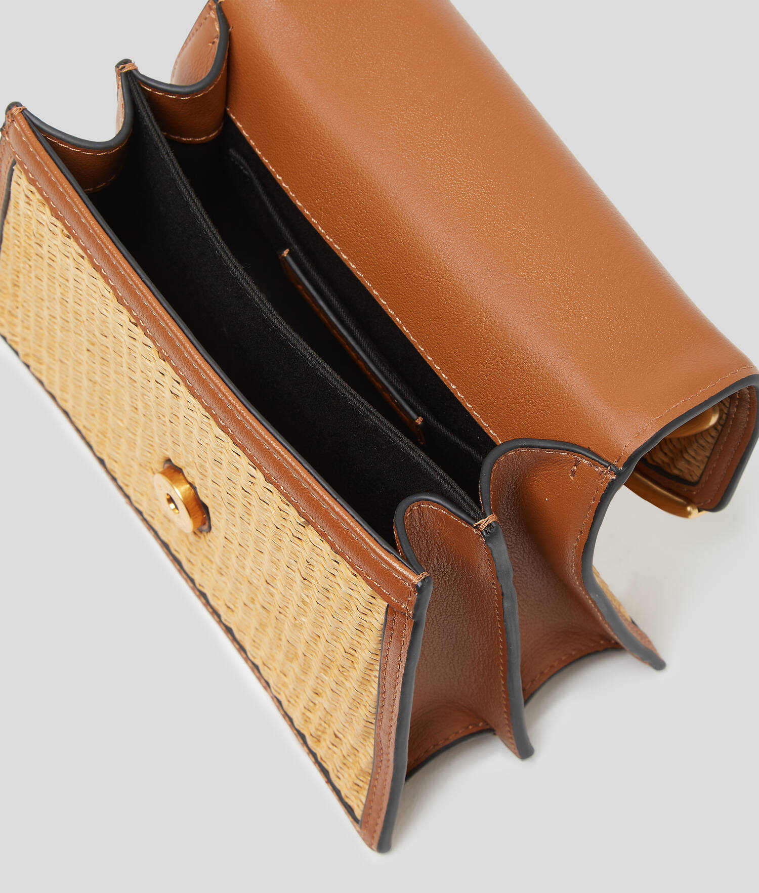 PETIT SAC BANDOULIÈRE EN RAPHIA K/SIGNATURE - Naturel-Tan
