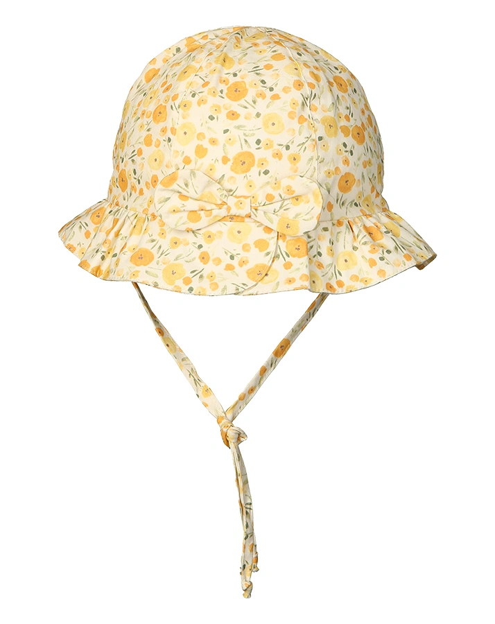Sommerhut BLUMEN mit Schleife in gelb