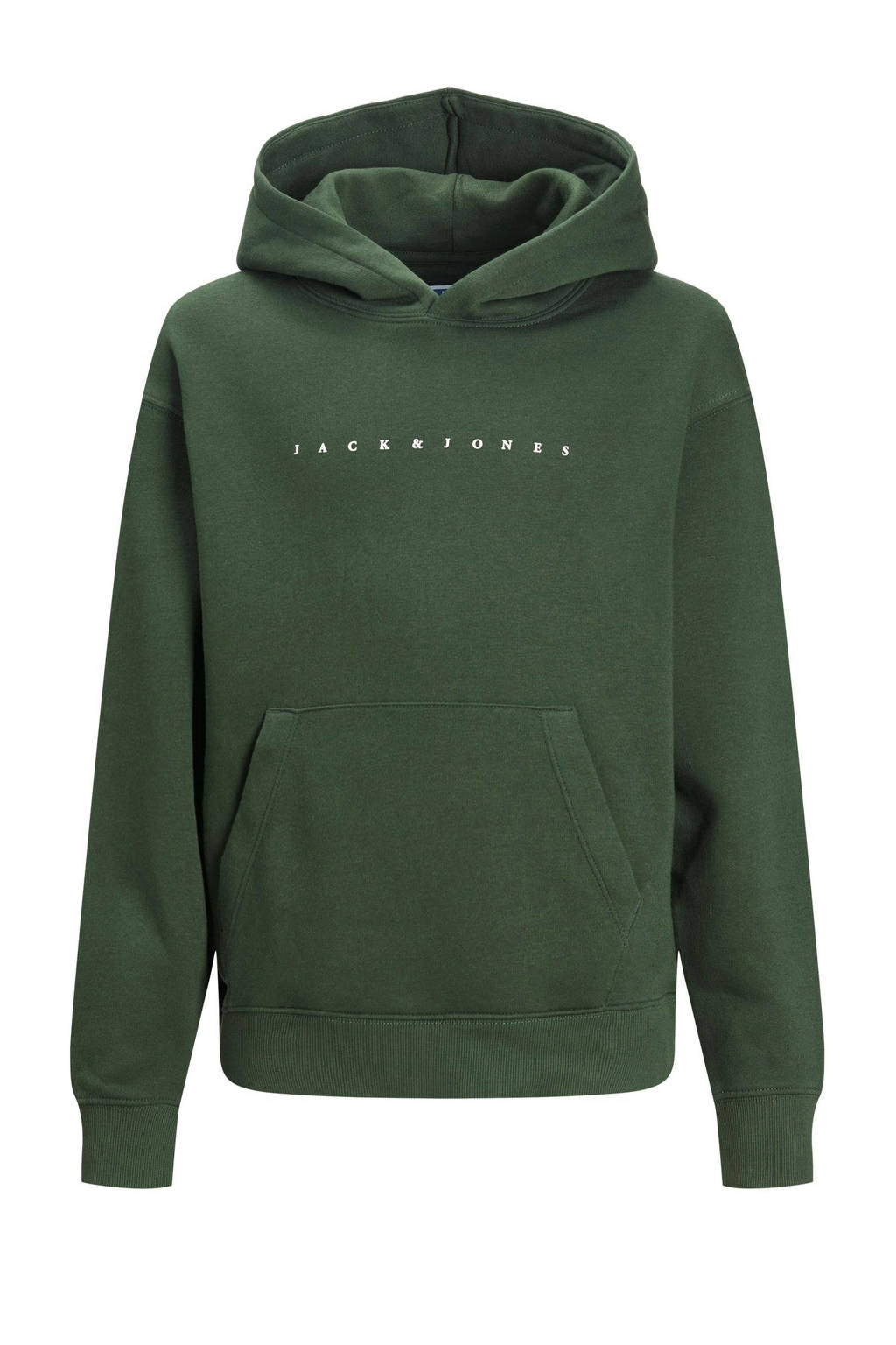 JACK & JONES hoodie JJESTAR met logo donkergroen