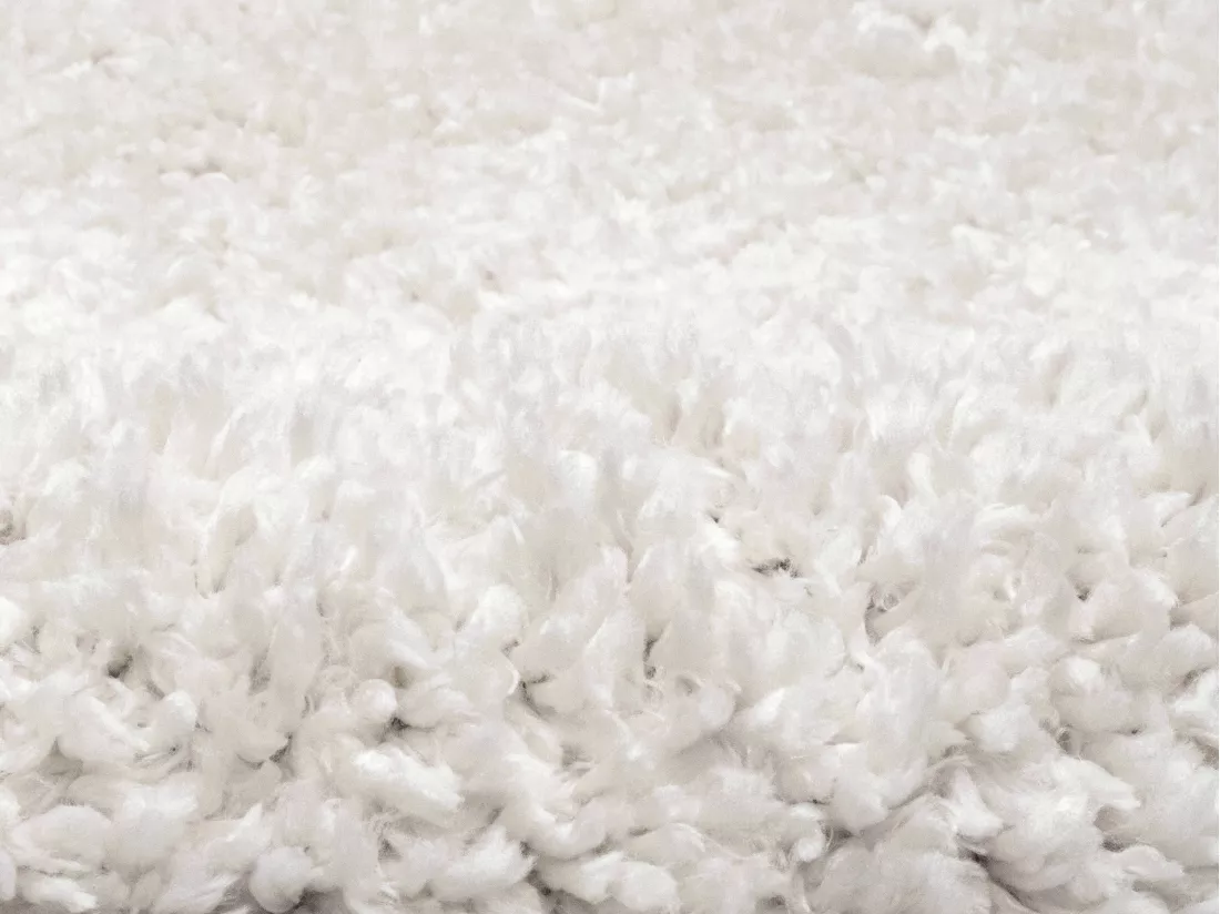 Tapis shaggy berbère - 160 x 230 cm - Blanc et doré - PRYSMI