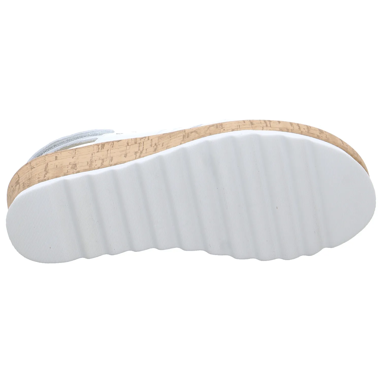 WALDLÄUFER Comfort-Sandalette Weiss Leder  mit Wechselfussbett
