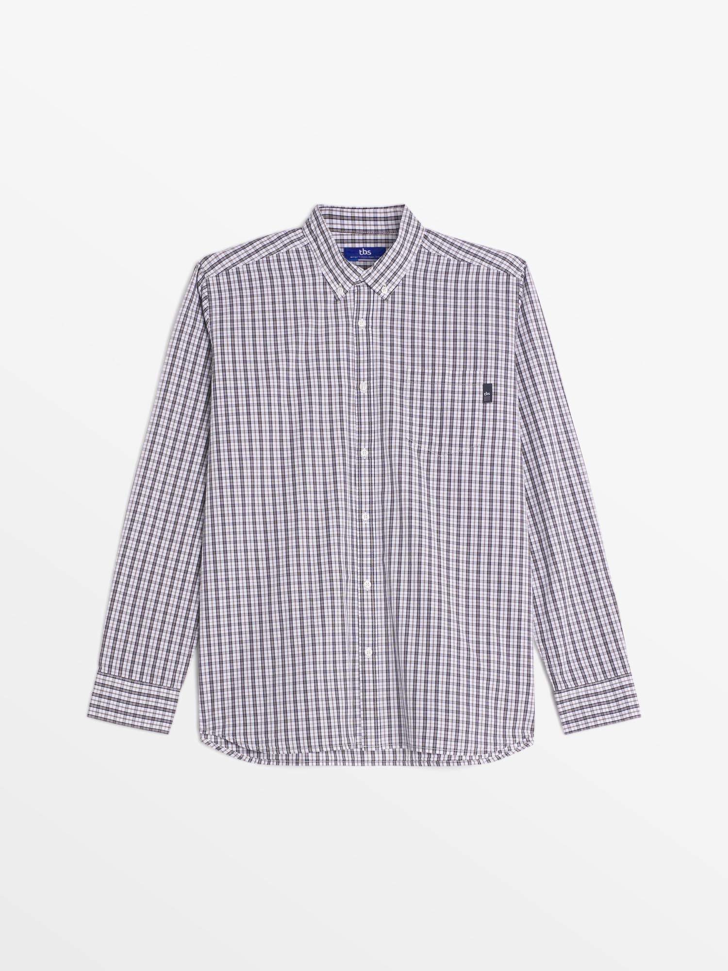 Chemise Homme Petits Carreaux Blanc et Gris
