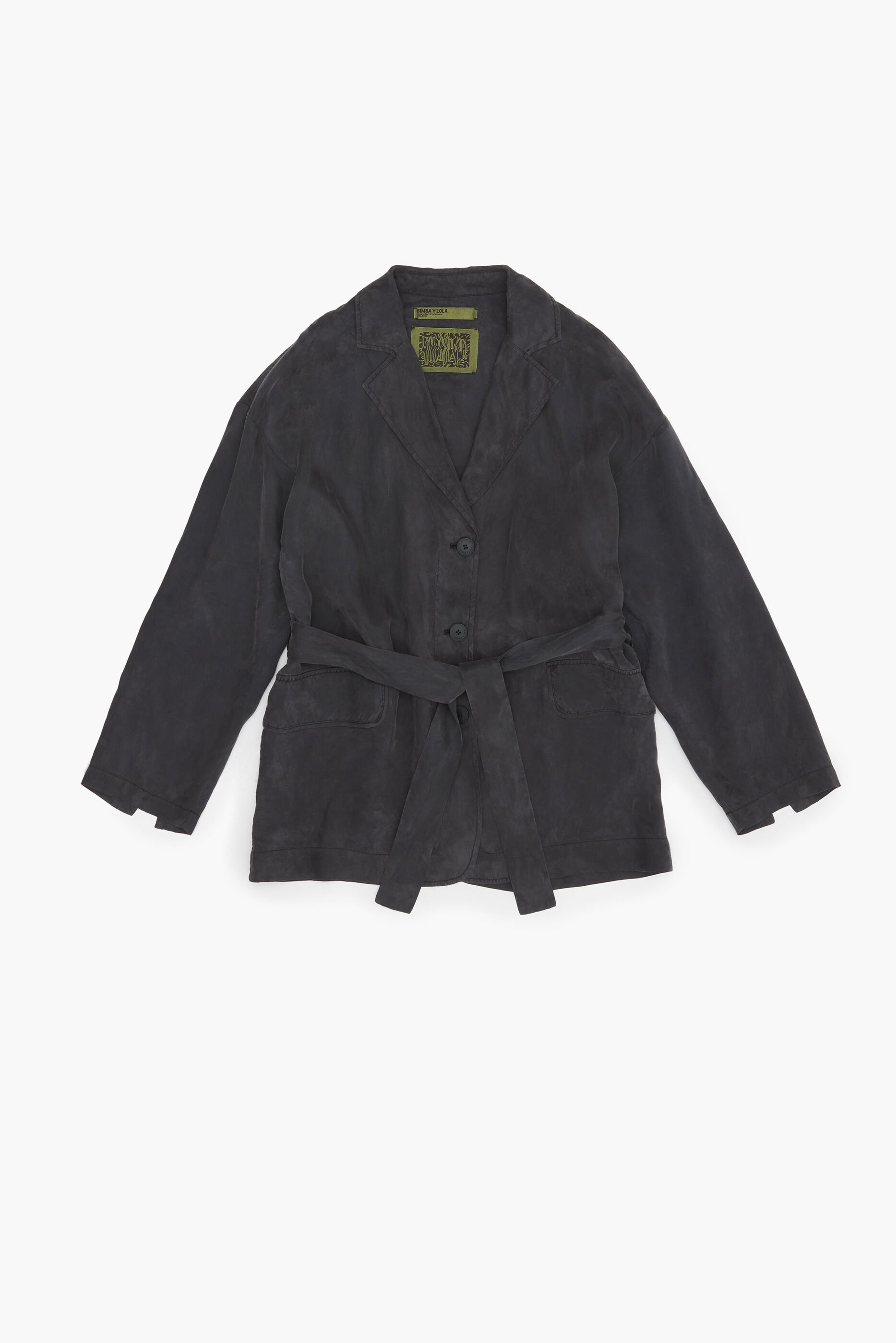 Blazer preto oversized com lavagem especial