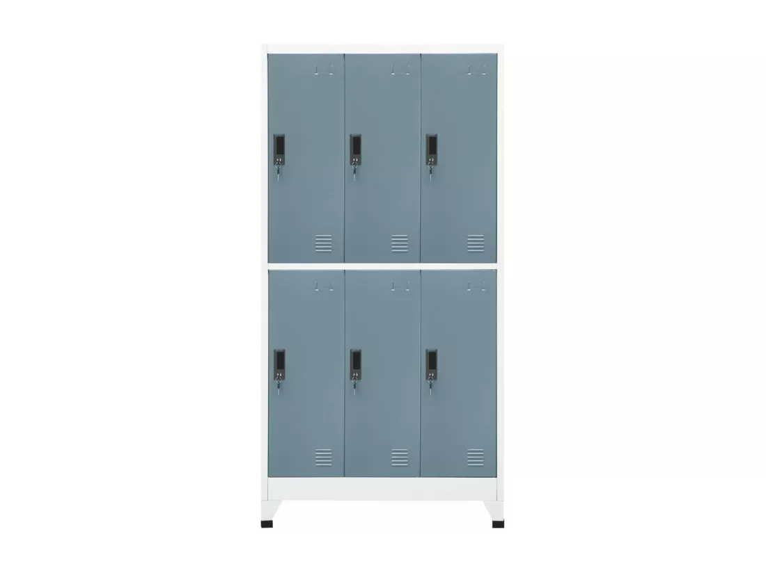 Armoire à casiers Gris clair et gris foncé 90x45x180 cm Acier