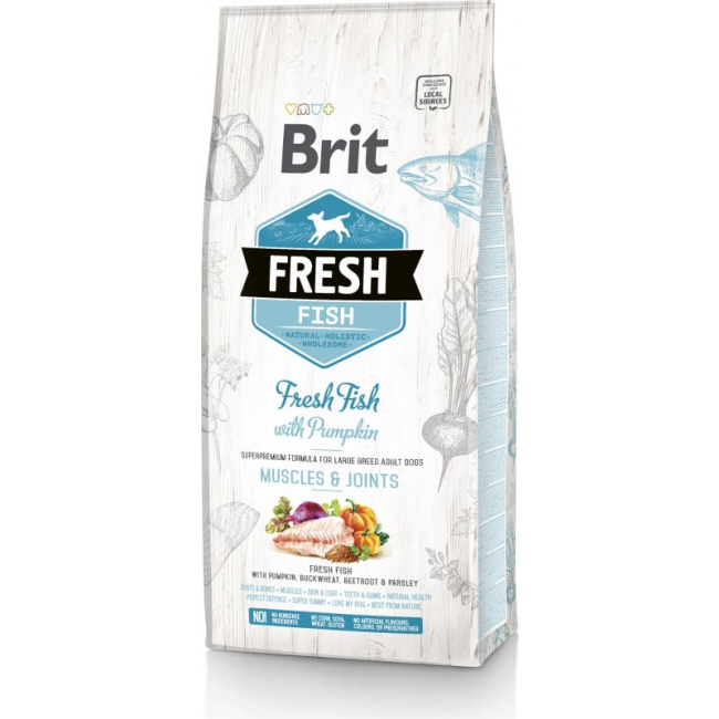 Brit Fresh poisson frais et citrouille pour chien adulte de grande race