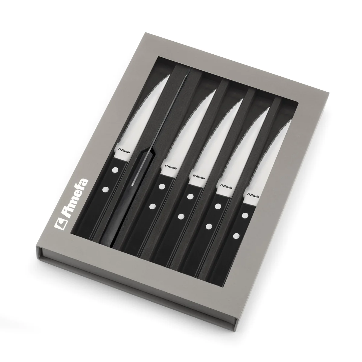 Steak Pizza Noir - Coffret de 6 couteaux steak Amefa