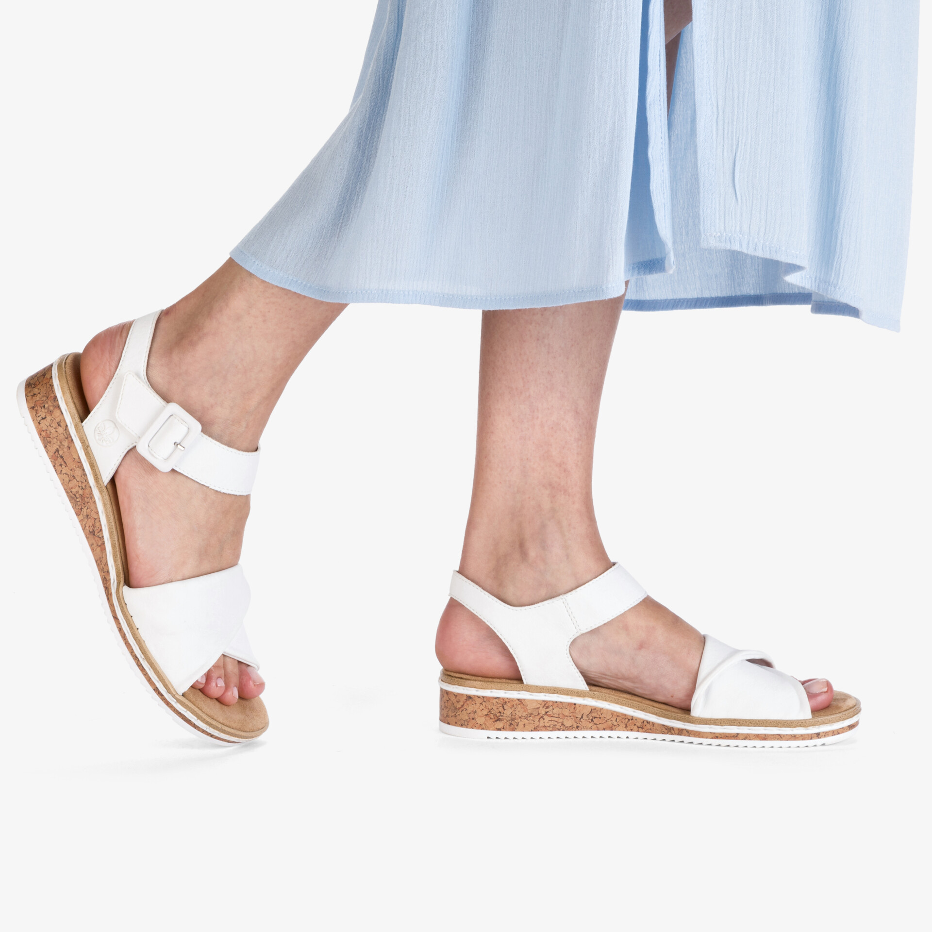 rieker Damen Keilsandalen weiß
