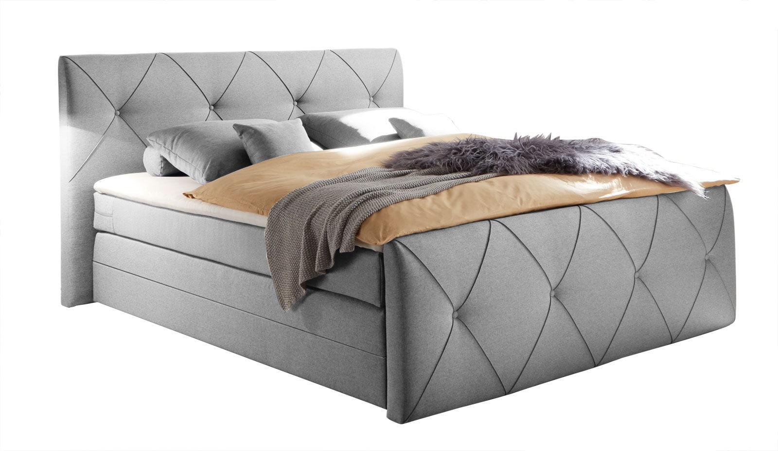 Boxspringbett Calgary 2 Silver 180x200cm