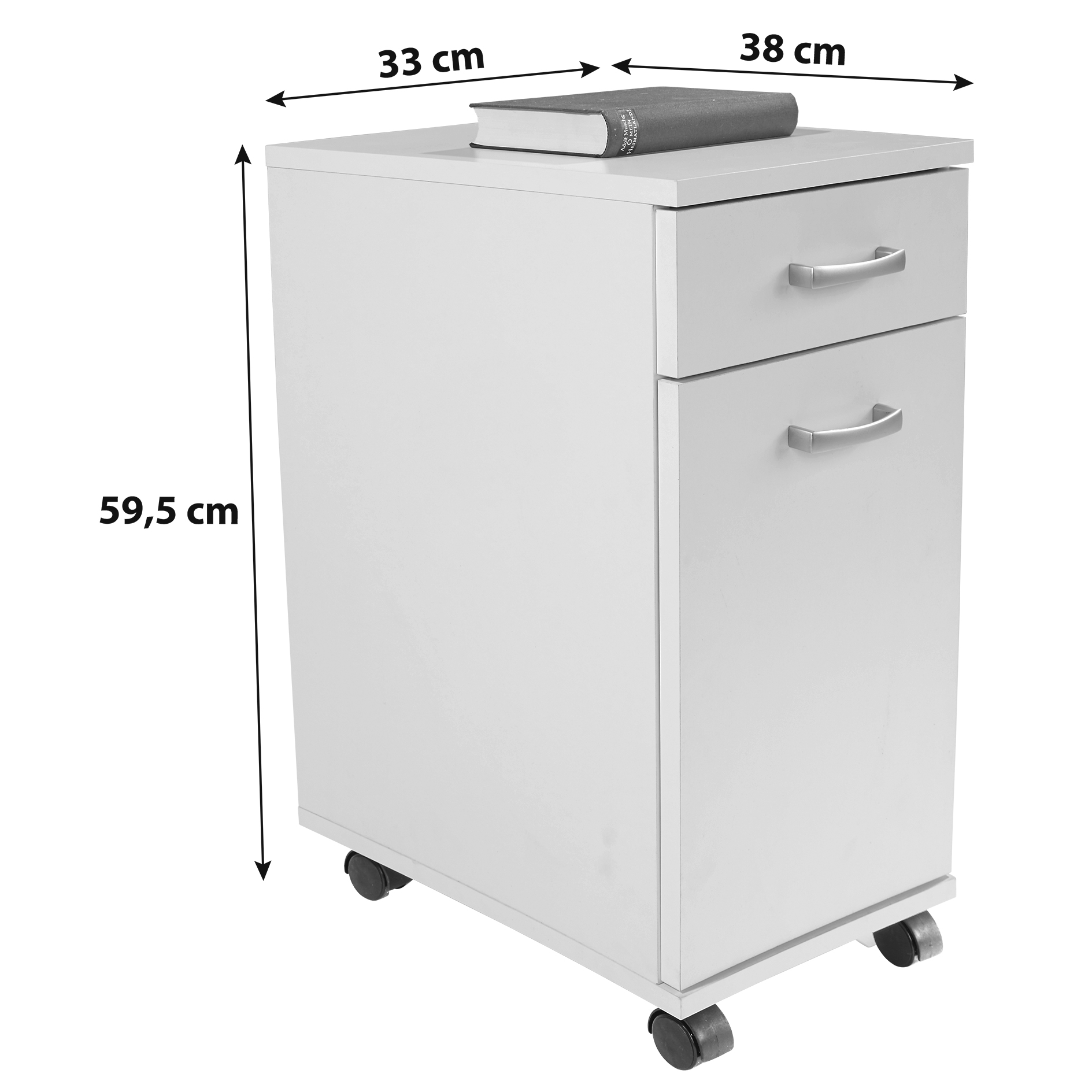 Rollcontainer - weiß - 33 cm breit