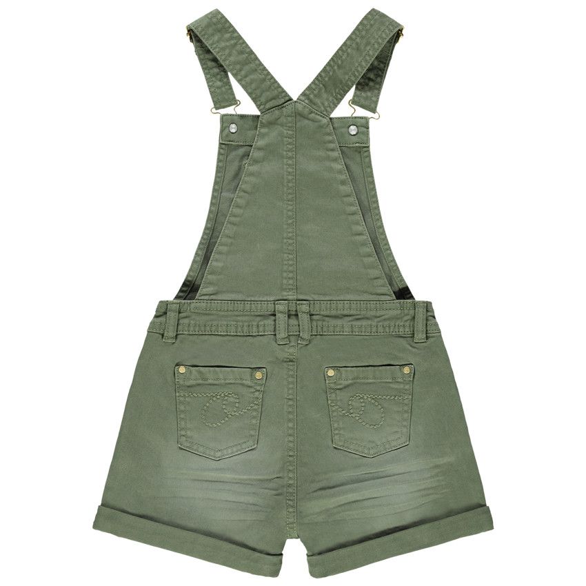 Salopette courte effet crinkle - Vert