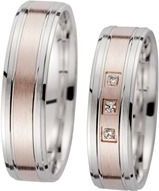 Trouwringen rood en wit goud met Diamanten breedte 5,5 mm