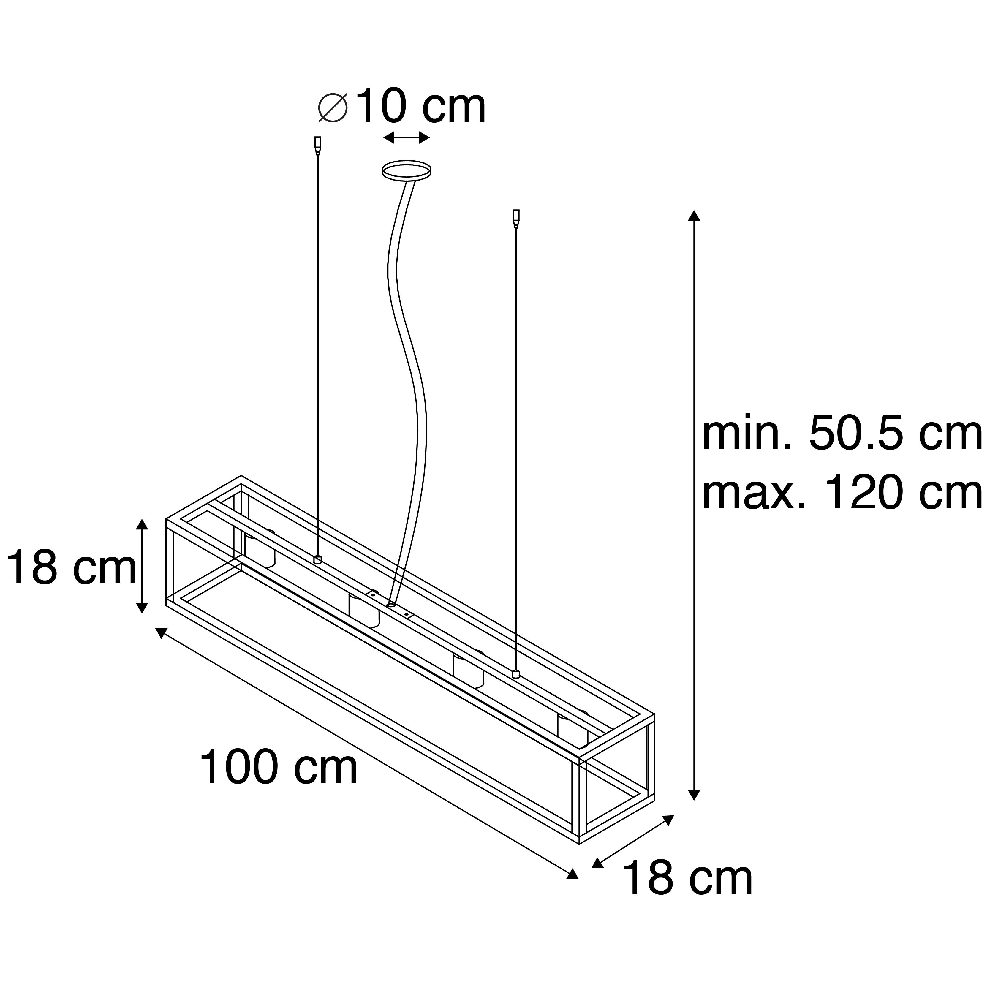 Industriële hanglamp roestbruin 4-lichts - Cage