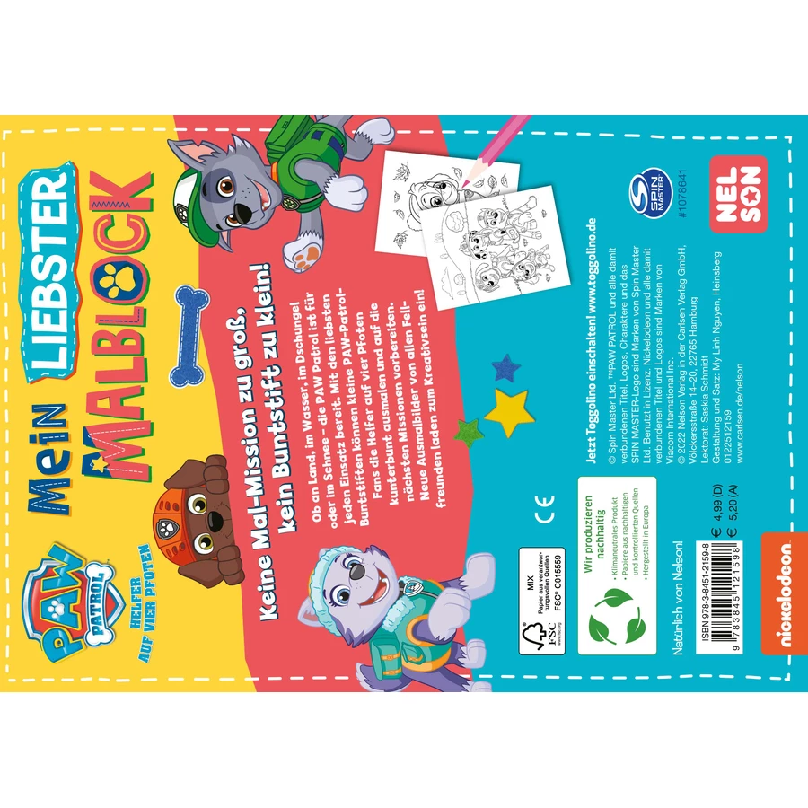 CARLSEN PAW Patrol: Mein liebster Malblock