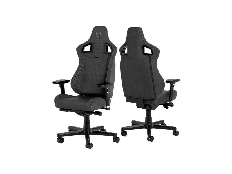 Noblechairs EPIC Compact - Stol - armstøtter - T-formet - vippe - aluminium, polyurethan, tekstil, nylon/polyetylen, polyuretan-læder, koldskum, stålramme - antracit/karbon