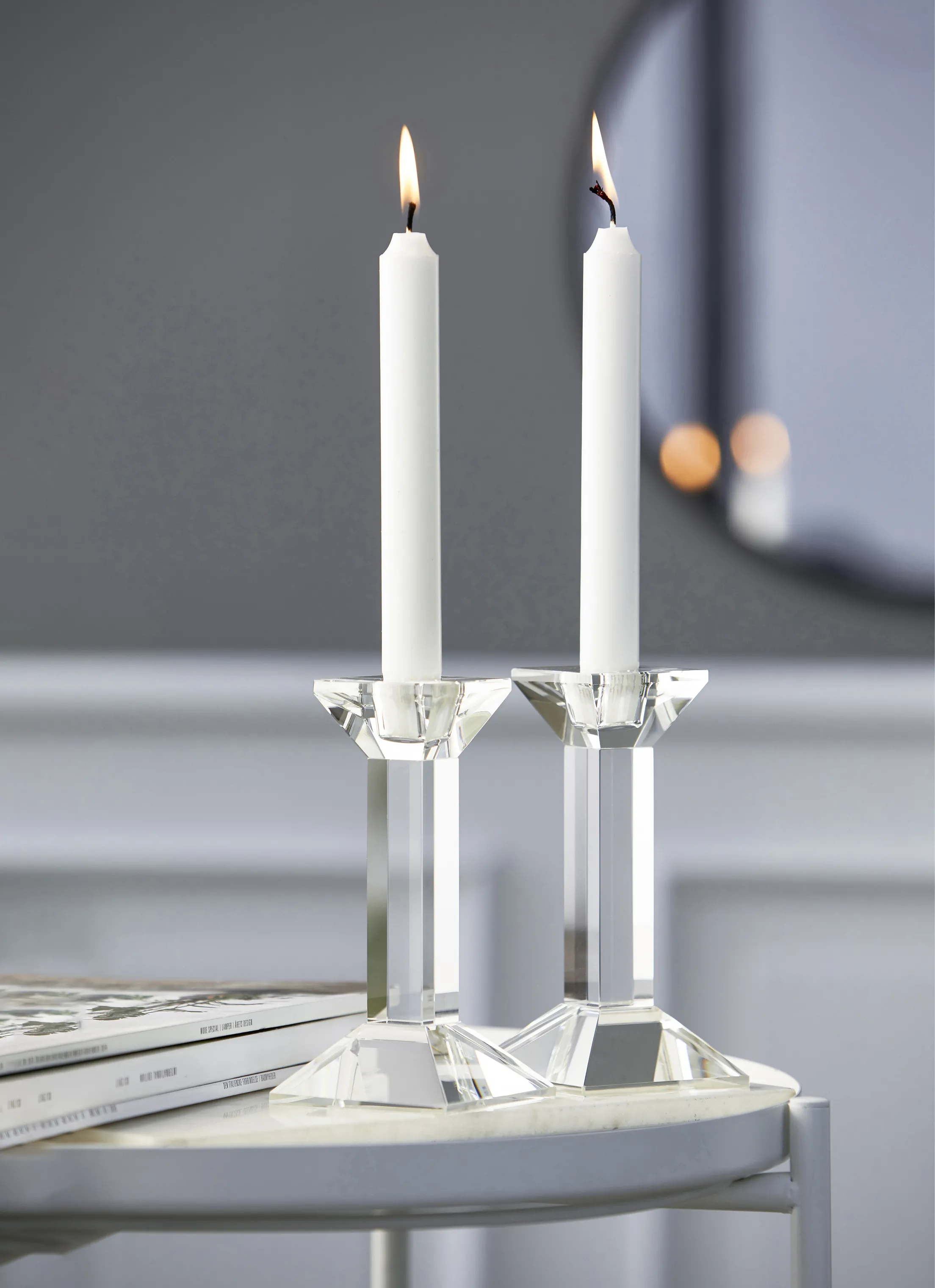 Lyngby Glas Krystal Lysestage - 2 stk.