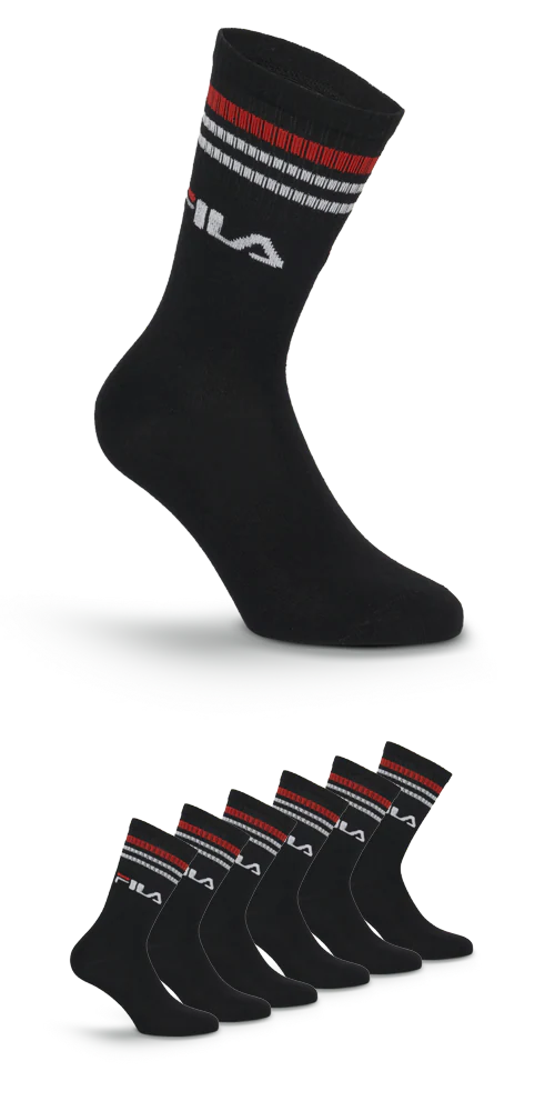 Fila Socken »UNISEX LIFESTYLE PLAIN SOCKS« 3 Paar, 6 Paar tlg. mit Logo-Schriftzug