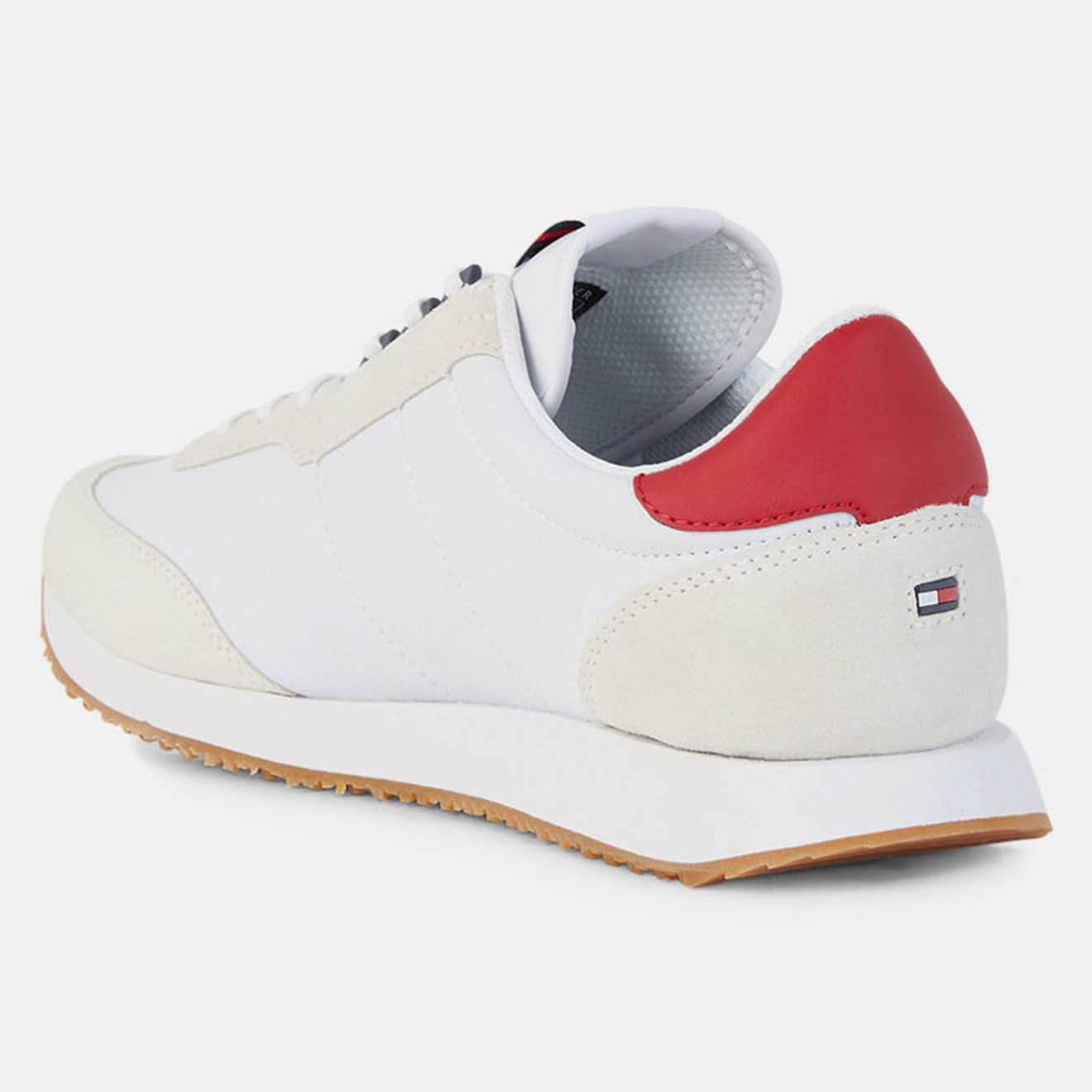 Tommy Hilfiger Baskets en Cuir  Running Mix Stripe blanc/beige