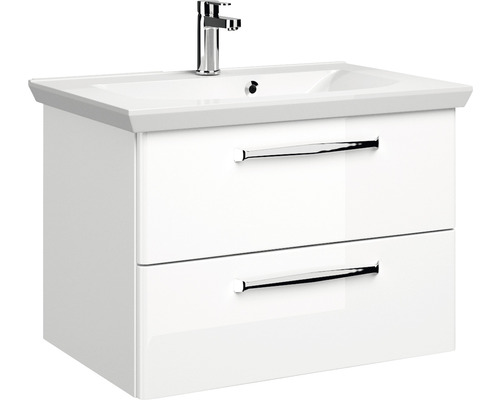 Pelipal Kumba badkamermeubelset, BxHxD 80 x 200 x 51 cm, hoogglans witte fronten met witte mineraalgietwastafel, 99.77022509