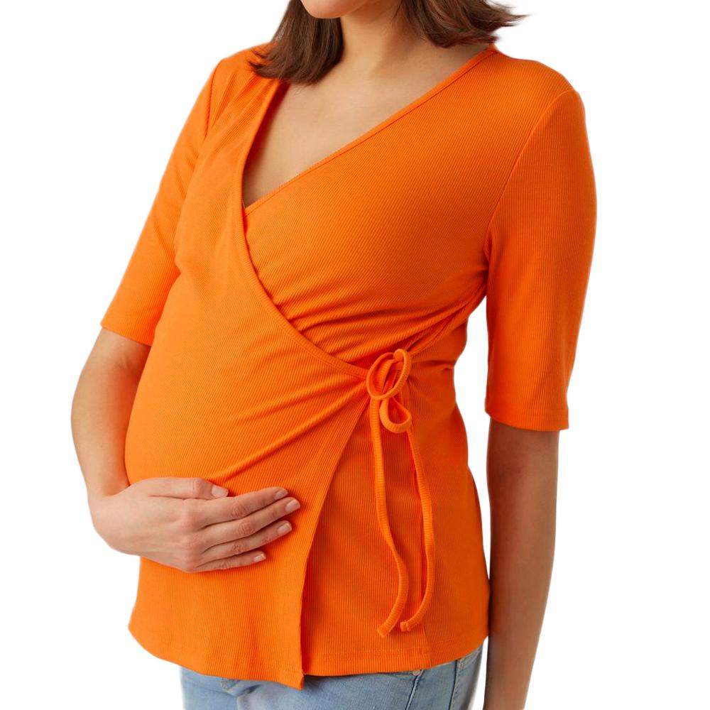 Mamalicious T-Shirt Orange de Grossesse Femme Mamalicious 20018309