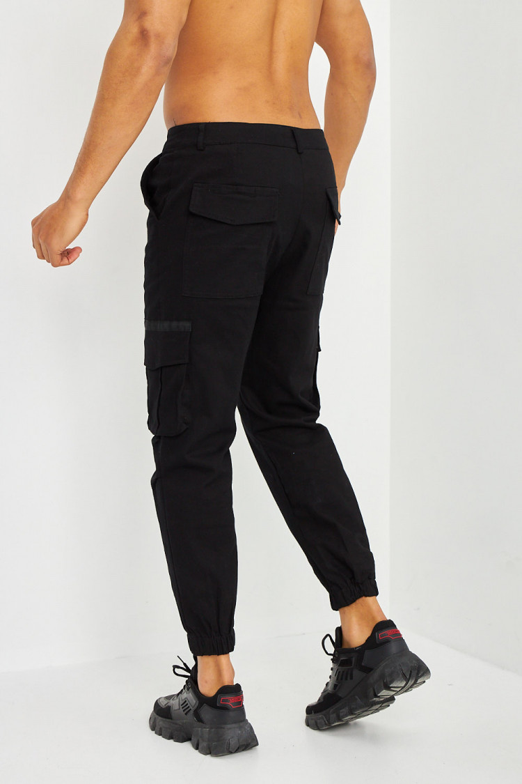Joggerpant noir poches cargo