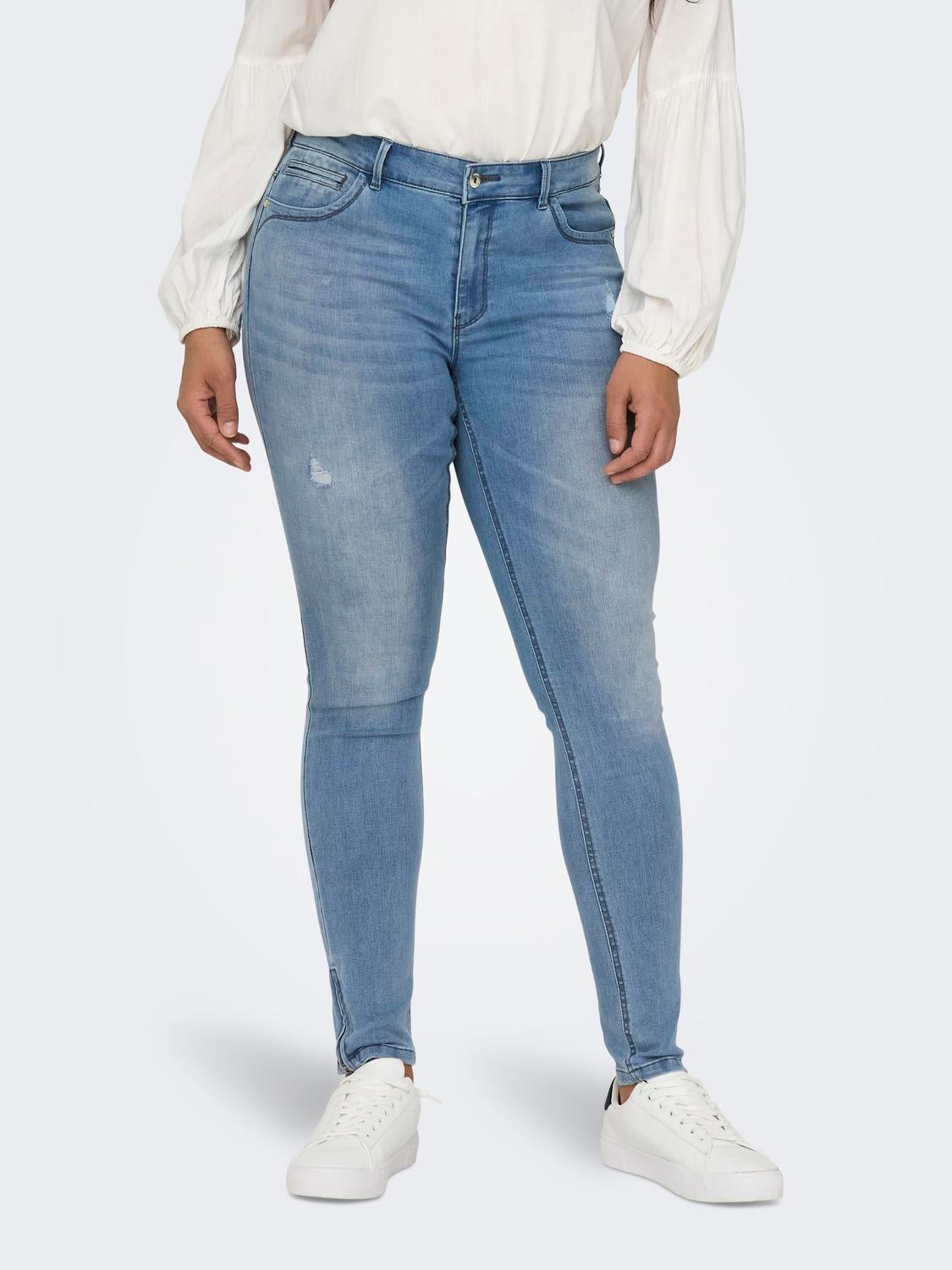 CARKARLA Mittlere Taille Skinny Fit Jeans Light Blue Denim