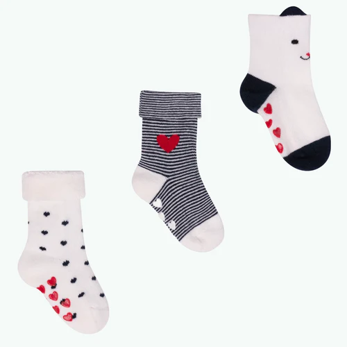 Chaussettes Petit Coeur - Pack de chaussettes bébé blanc