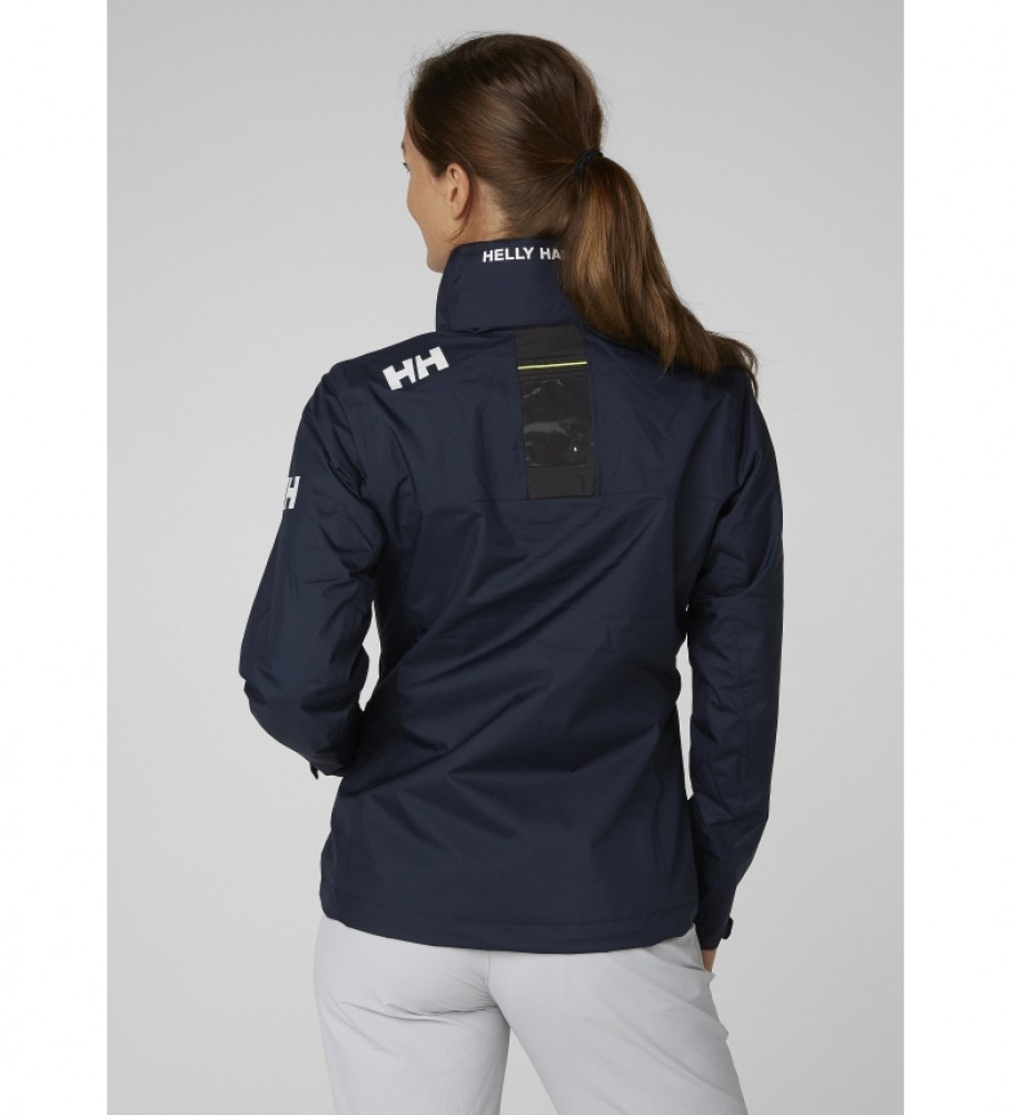 Jaqueta Helly Hansen W Crew com capuz, camada intermediária, cor azul marinho.