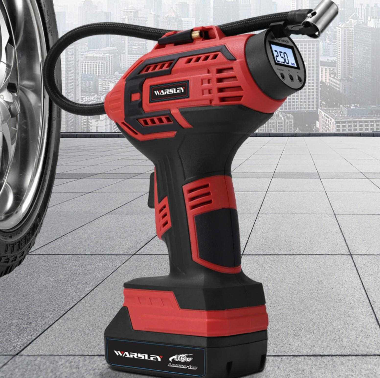 (150PSI) 20V Wiederaufladbare Autoreifen Luftpumpe (11A / 2500mAh) Kabelloser Mini Kompressor Vollautomatisch mit Koffer