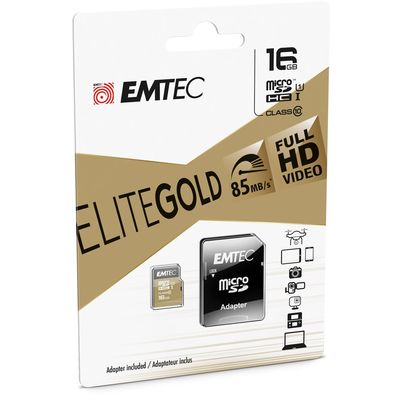 Emtec Elite Gold - carte mémoire 16 Go - Class 10 - micro SDHC