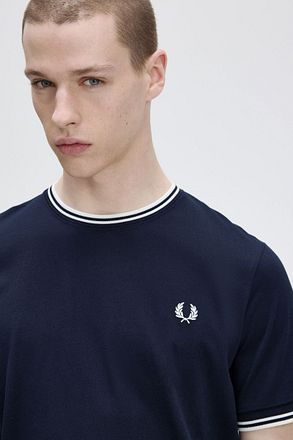 Fred Perry M1588 Twin Tipped T-shirt Donkerblauw M1588-795 kopen