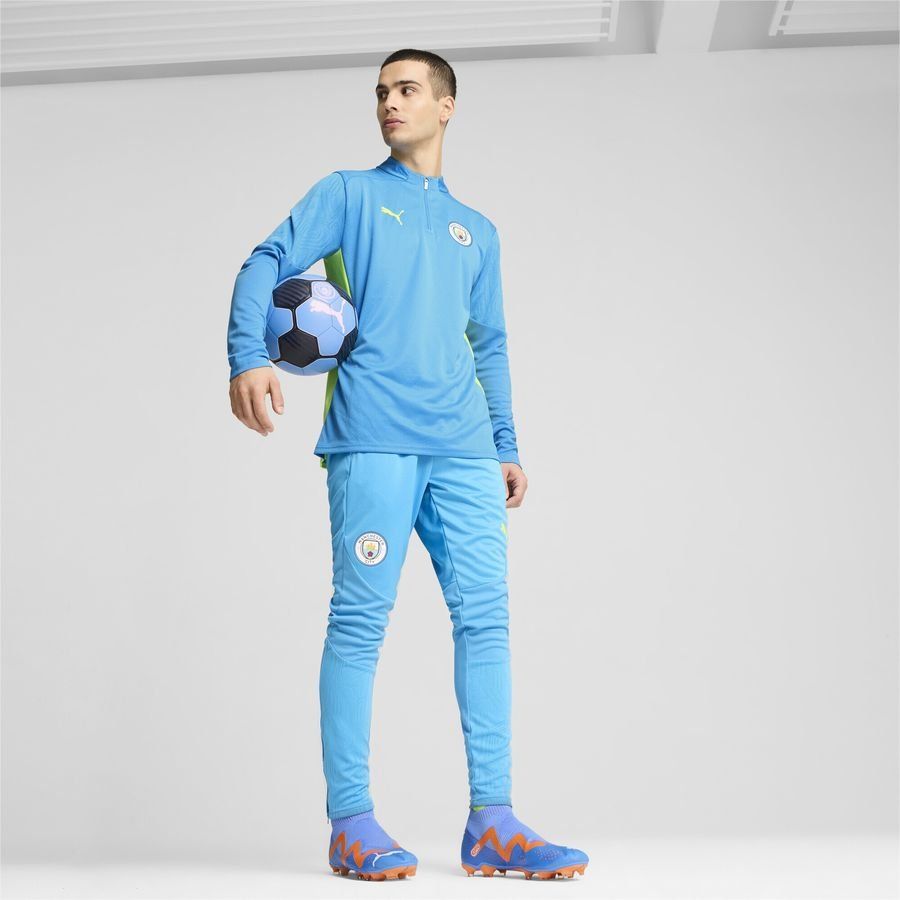 Manchester City Maillot d'Entraînement Fermeture Éclair 1/4 - Magic Blue/Jaune fluo