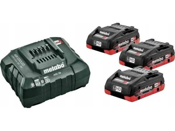 Metabo BASIC SET 3 X LIHD 4.0 AH, Batteri- og opladersæt, Lithium-Ion High Density (LiHD), 4 At, 18 V, Metabo, 12 - 36 V