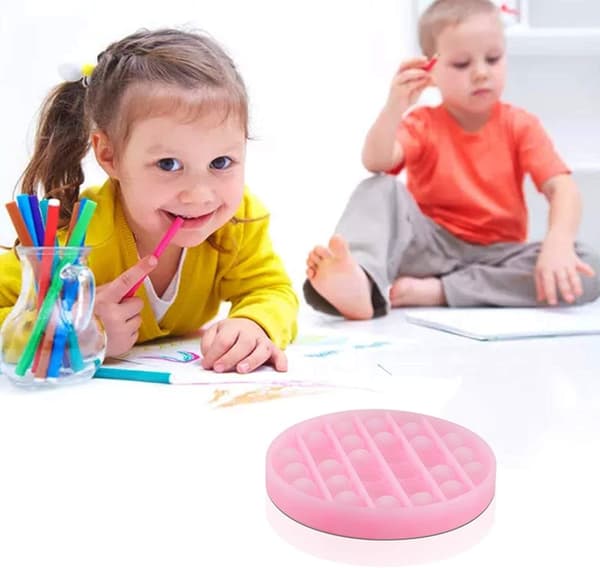 INF Pop it Fidget leketøy rund Rosa