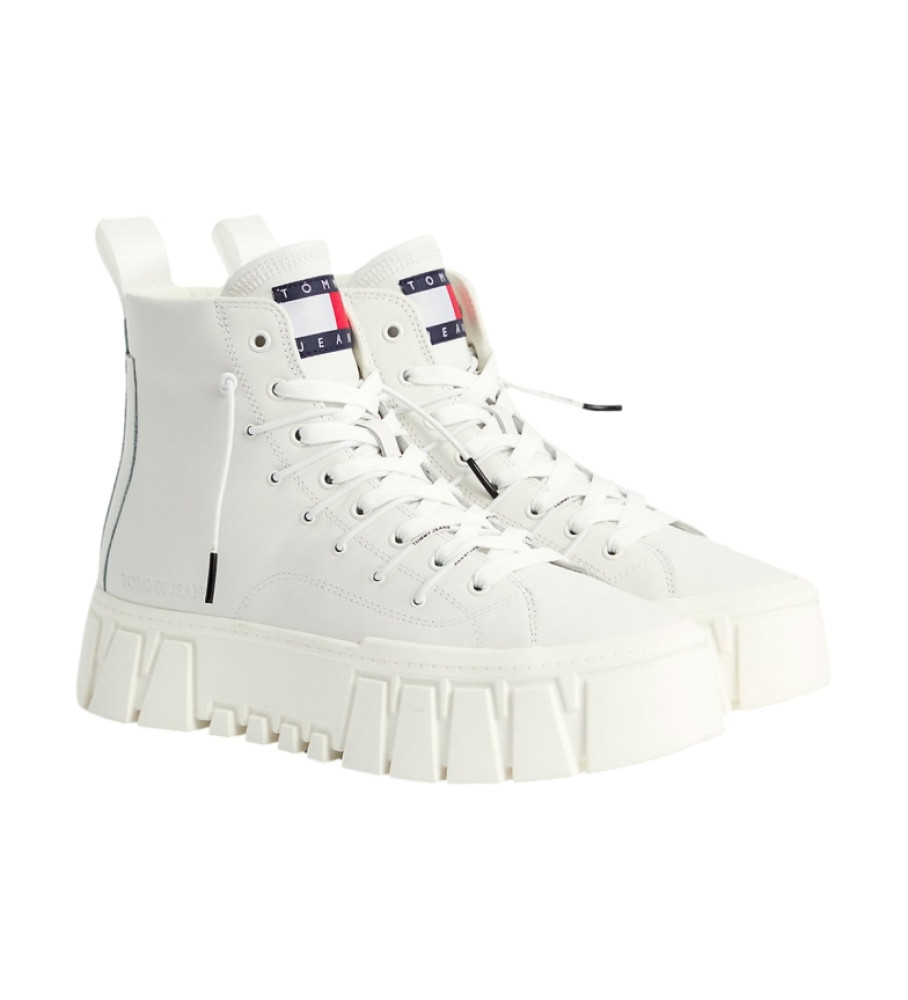 Tênis plataforma de couro branco Tommy Jeans