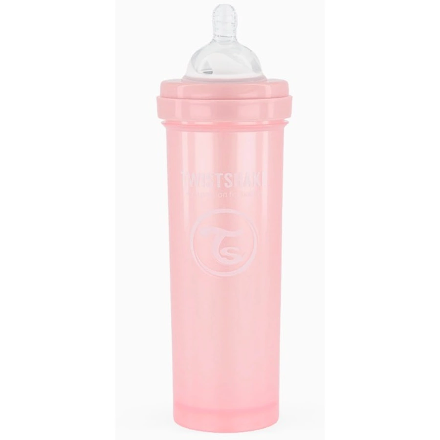 Twistshake Babyflasche Anti-Kolik ab 0 Monate 330 ml, Pearl Pink